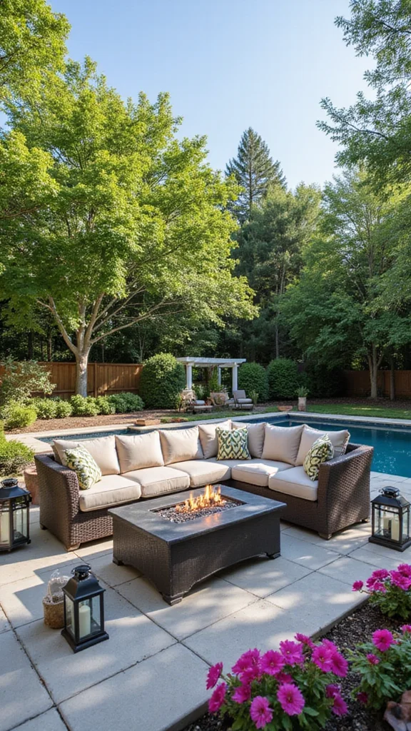 Intex Pool Ideas: 16 Affordable Backyard Upgrades - 1. Create a Cozy Lounge Area 1