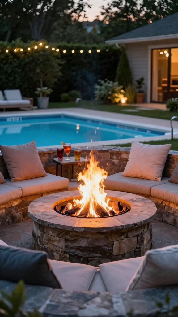 Intex Pool Ideas: 16 Affordable Backyard Upgrades - 12. Add a Fire Pit 1