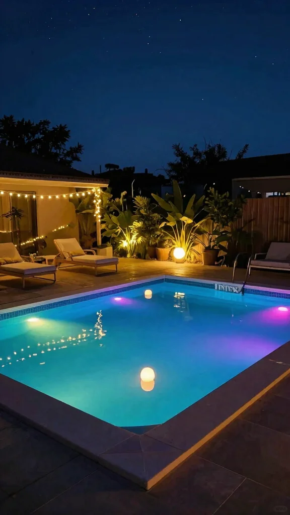 Intex Pool Ideas: 16 Affordable Backyard Upgrades - 3. Upgrade Pool Lighting 1