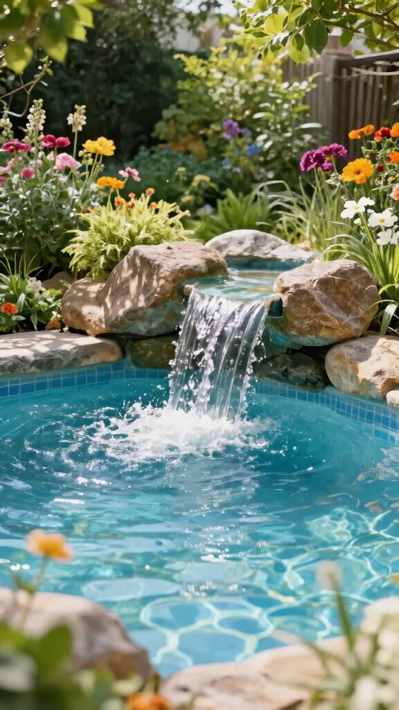 Intex Pool Ideas: 16 Affordable Backyard Upgrades - 4. Incorporate a Water Feature 1
